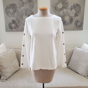  J.Jill Long Sleeve Ponte Blouse Sz Sm